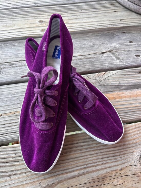 Keds Shoes - NEW Keds Purple/Plum Velvet Lace-Up Sneakers Women’s Size 10, no tags, no box